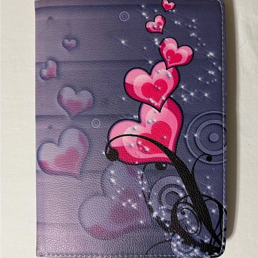 Finite iPad 9.7 inch Multi-Angle Viewing Purple Heart Design Tablet Case
